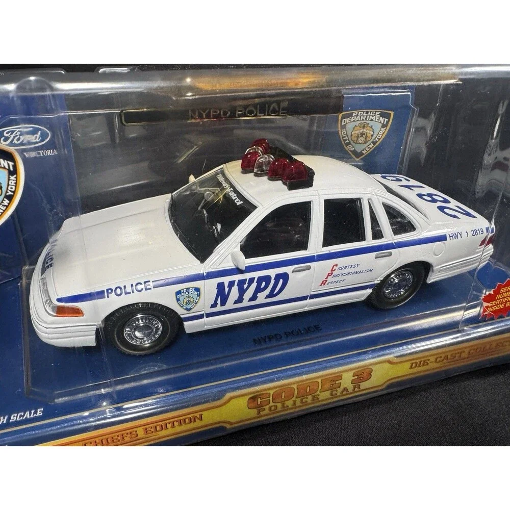 Code 3 NYPD State Trooper Police Car Die 1:24 With Patch FORD Crown Victoria